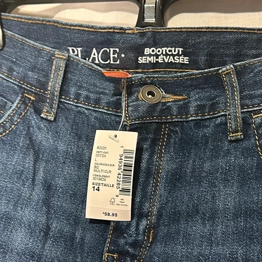 NWT boys Children's Place bootcut jeans size 14 with adjustable waist